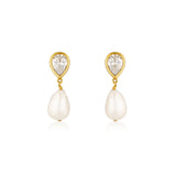 Eros Pear & Pearl Earrings - Gold