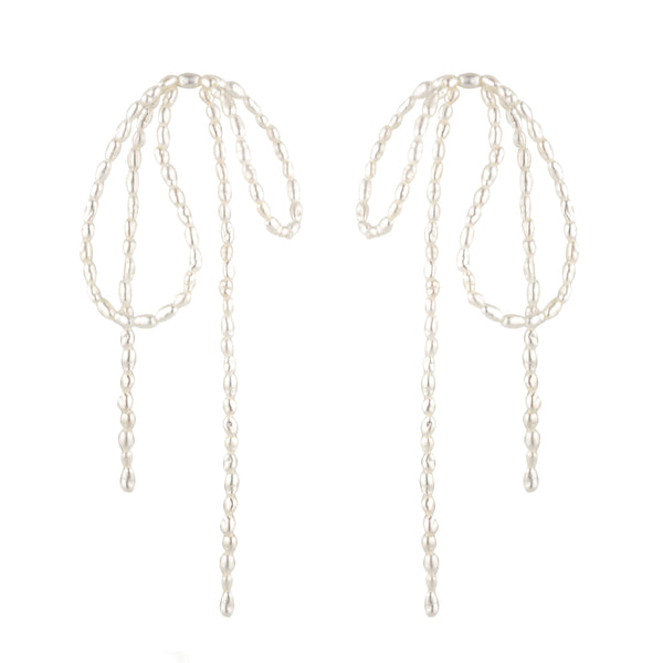 Luella Pearl Bow Earrings - Gold