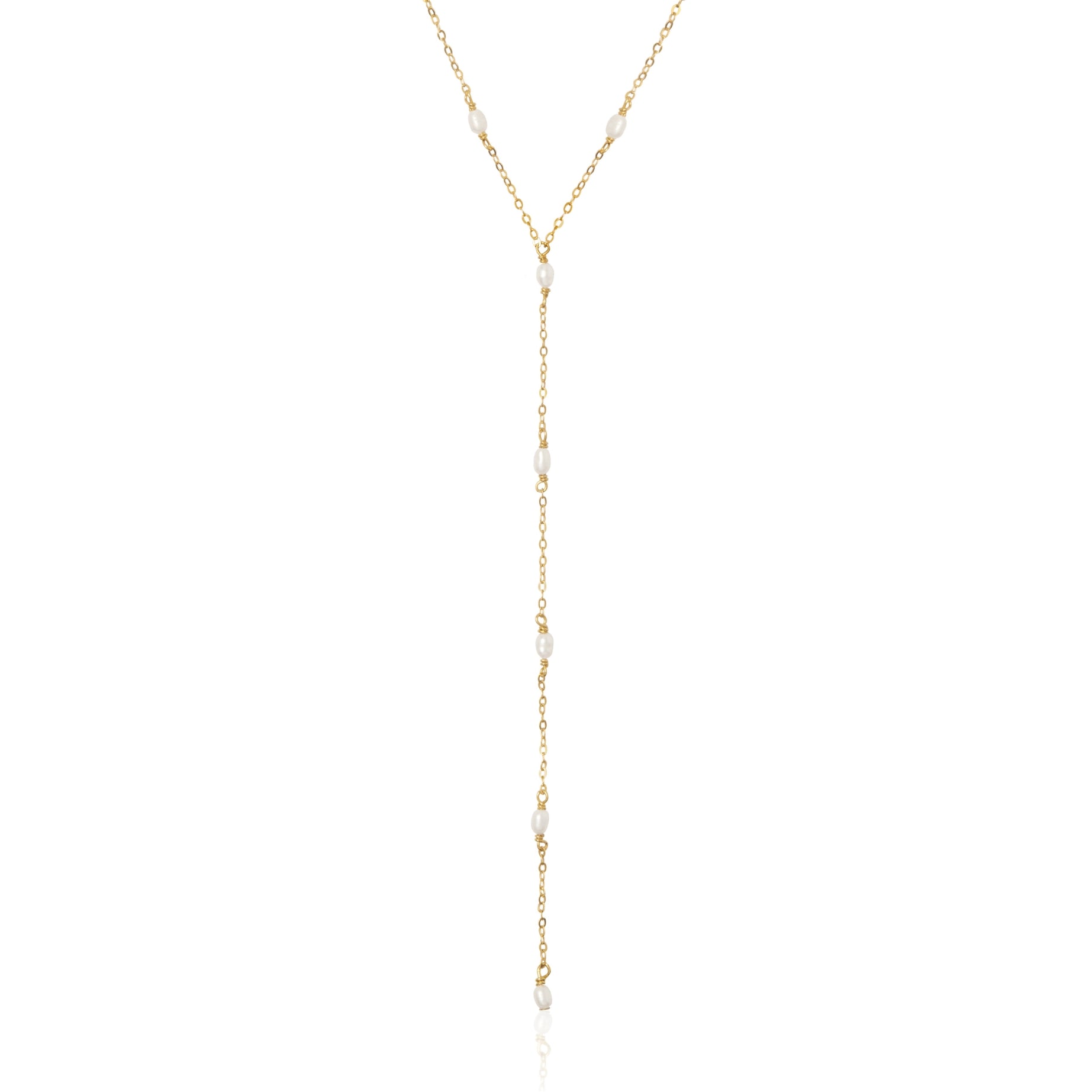 Marais Pearl Lariat Necklace - Gold – Saint Valentine Jewellery