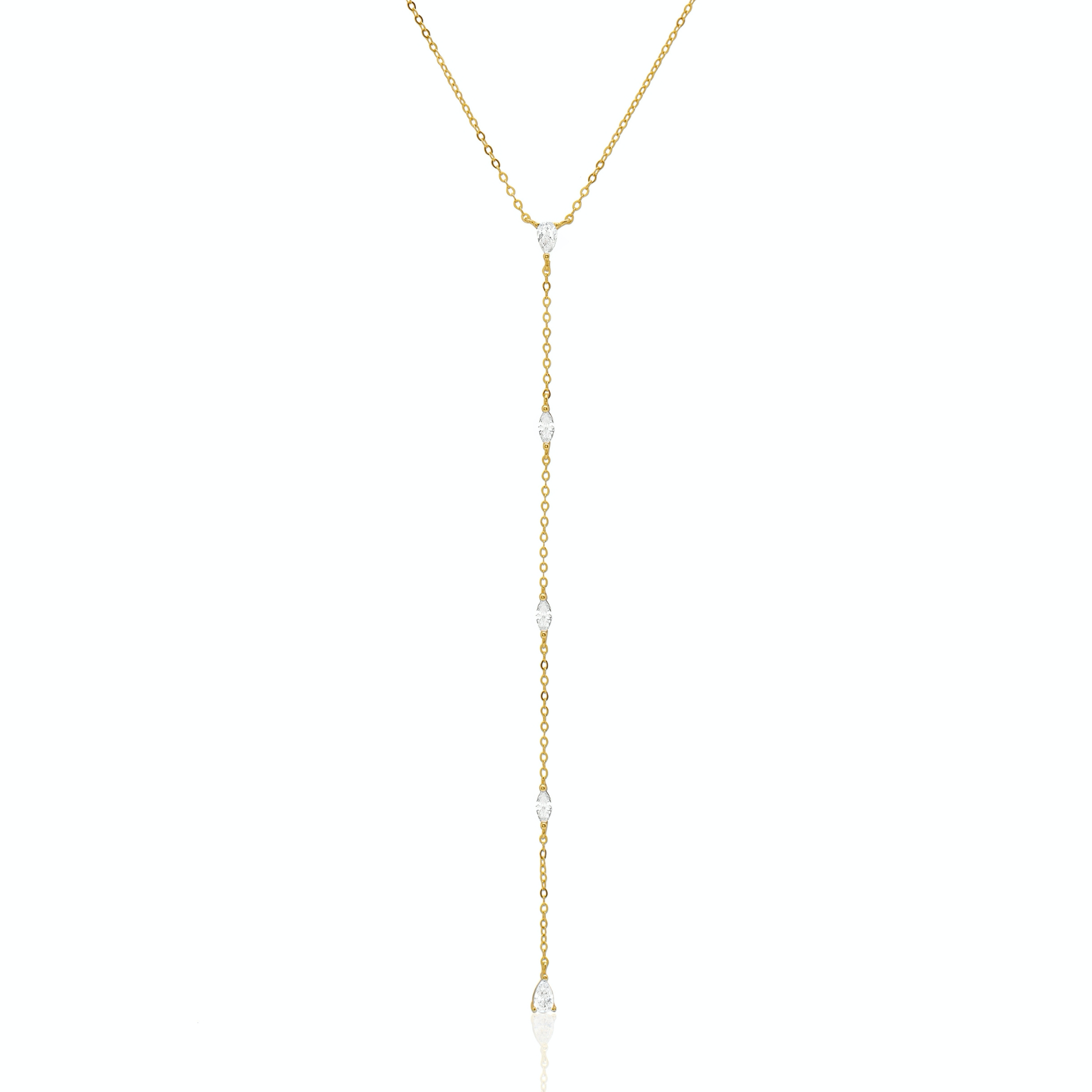 Marquise Lariat Drop Necklace - Gold – Saint Valentine Jewellery