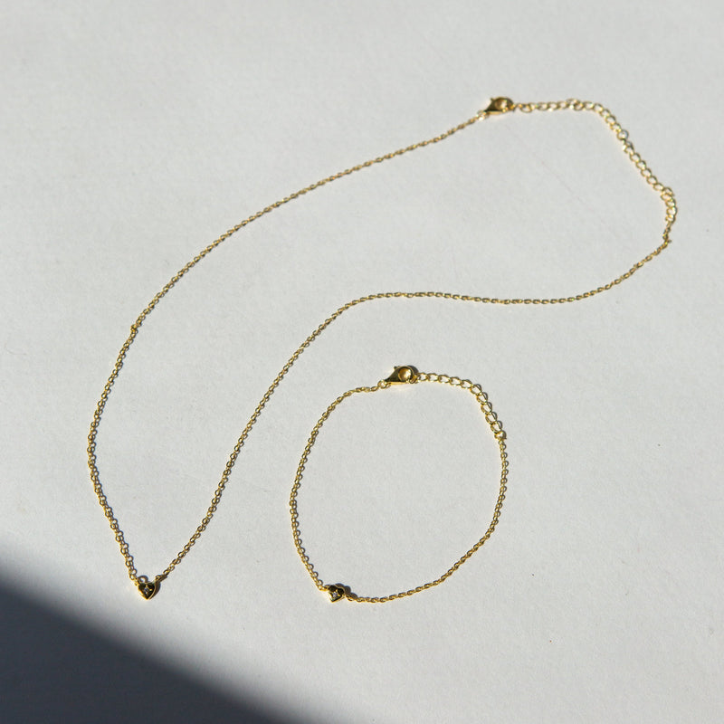 The Mini Heart Duo Set - Gold