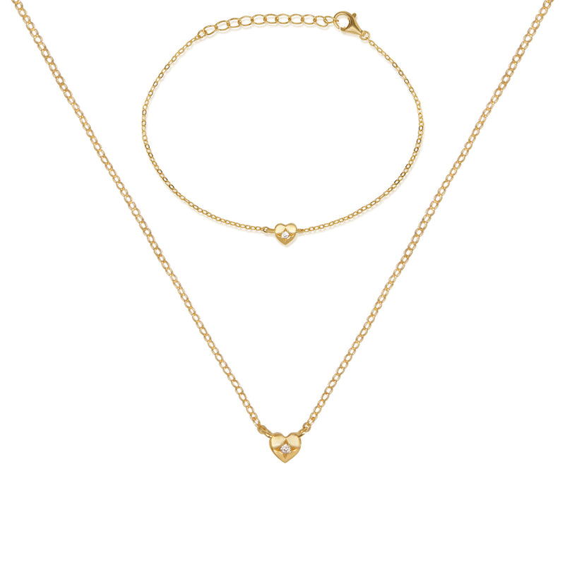 The Mini Heart Duo Set - Gold