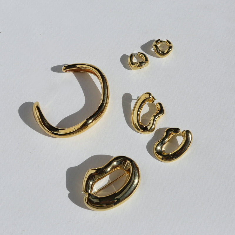 Wabi Sabi Mini Hoops - Gold