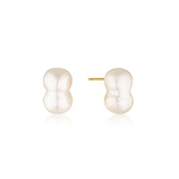 Oro Irregular Pearl Studs - Gold