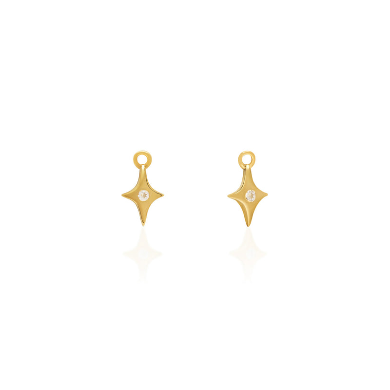 Starburst Charms - Pair - Gold