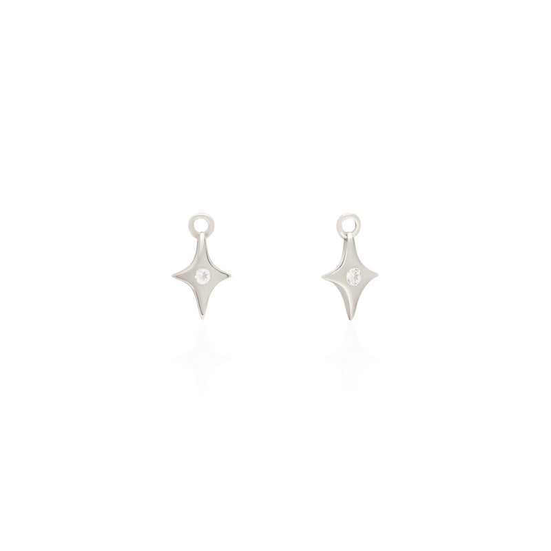 Starburst Charms - Pair - Silver