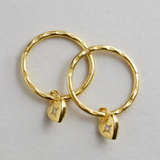 Mini Heart Hoops - Gold