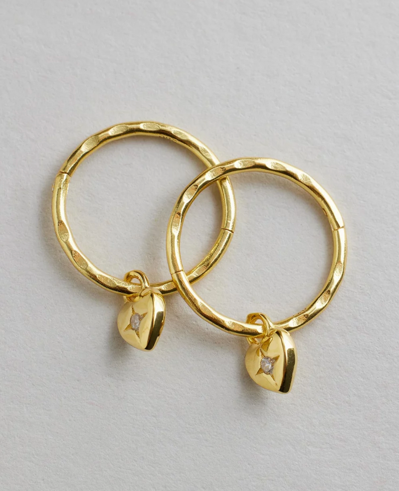 Mini Heart Hoops - Gold