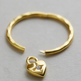 Mini Heart Hoops - Gold