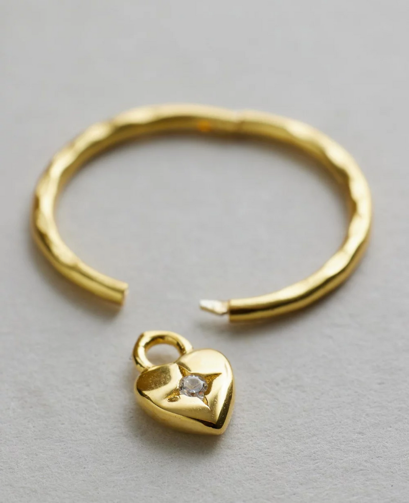 Mini Heart Hoops - Gold