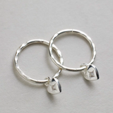 Mini Heart Hoops - Silver