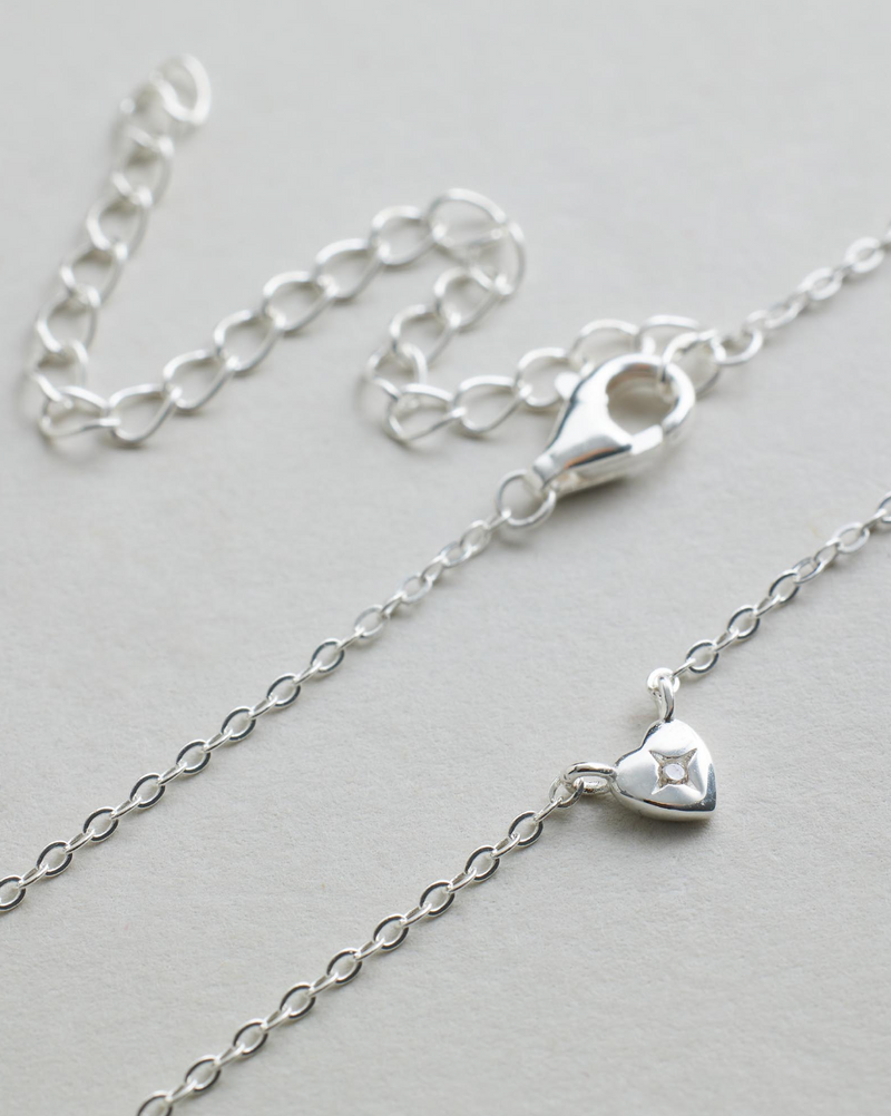 Mini Heart Necklace - Silver