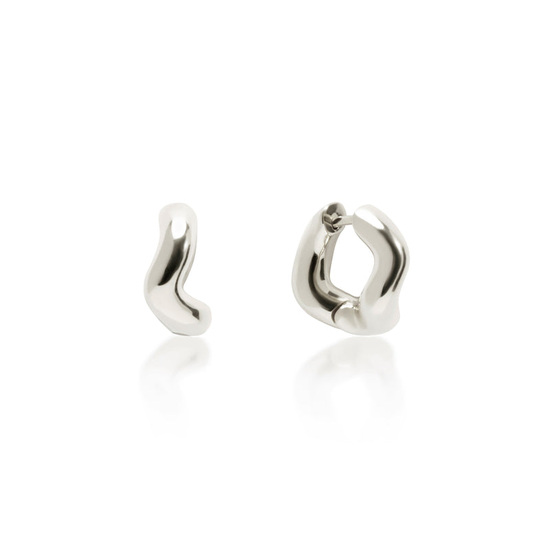 Wabi Sabi Mini Hoops - Silver